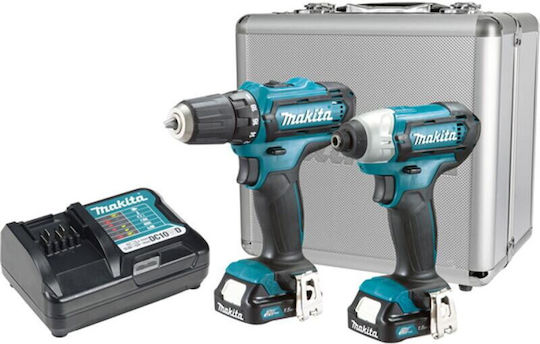 Makita CLX224X Σετ Δραπανοκατσάβιδο & Παλμικό Κατσαβίδι 12V με 2 Μπαταρίες 1.5Ah και Θήκη