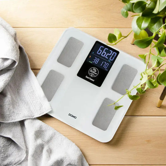 Domo Smart Ζυγαριά 180kg με Λιπομετρητή & Bluetooth Λευκή