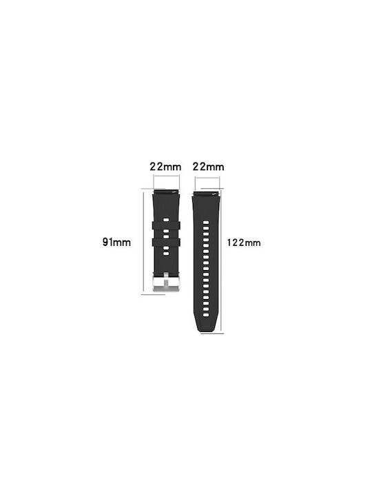 Curea Silicon Neagră (Galaxy Watch 46mm / Gear S3 Apple Watch 44/45/46mm/Ultra 49mm Huawei Watch GT/GT Pro 2/3/4/5 / Ultimate 46mm Honor GS Pro)
