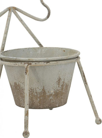 Artekko Vază Pentru Plante Metalică Albă 16.5x16.5x27cm