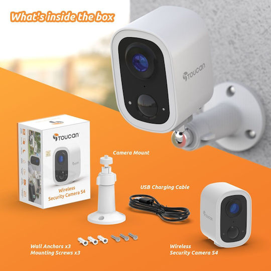 Toucan TWC400S-ML IP Surveillance Camera Wi-Fi Full HD+ 4MP Waterproof Battery with Two-Way Communication