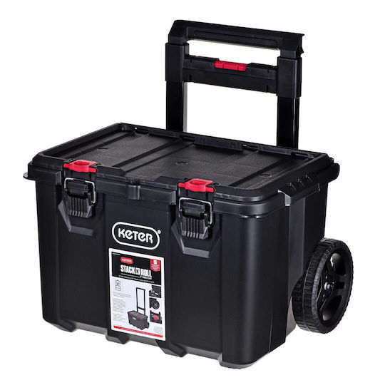 Keter Stack"N"Roll Tool Storage Plastic Wheeled Box W41.1xD55.5xH52.5cm 301416
