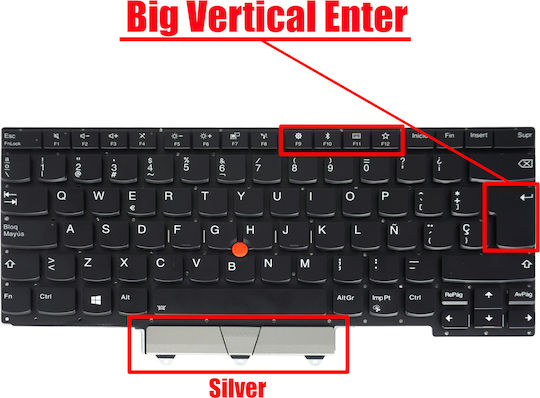 Spanish Laptop Keyboard Lenovo Thinkpad E14 Gen 1 20ra 20rb Gen 2 20t6 20t7 5m10v17073 V185920bk1 5m10z27329 5m10w64399 5m10v17044 ES No Frame Backlit with Pointer Black Code 40958estype2
