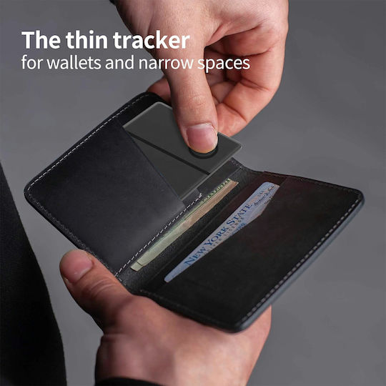Смарт Карта За Портфейл Smart Tracker Card Android Google Find My Device Черна