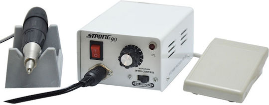 Saeshin Strong 90 Nail Drill Power 65W White with Pedal with 35000 Rotations per Minute
