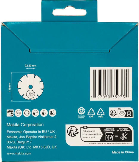 Makita D-80070 Diamond Grinding Disc 115x22.23 Diamak