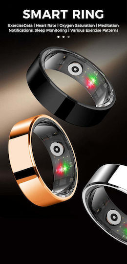 Kyklō Smart Ring 16.5mm Αδιάβροχο με Παλμογράφο Χρυσό