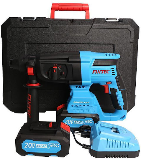 FixTec Rotary Hammer Excavator Battery Brushless 20V 2x4Ah with SDS Plus Socket FCRH2601-42