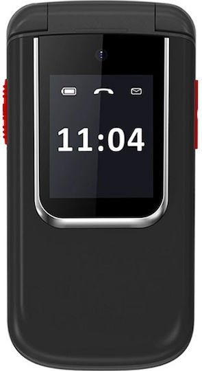 Powertech Sentry PTM-34 Dual-SIM Handy mit Großen Tasten (Griechisches Menü) Schwarz