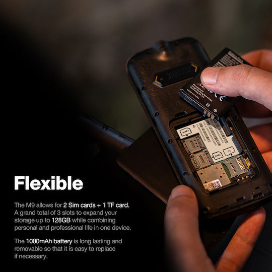 AGM M9F Dual SIM Ανθεκτικό Κινητό με Κουμπιά Μαύρο / Πορτοκαλί