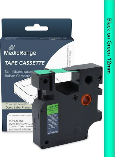 MediaRange Ταινία Ετικετογράφου 1m x 12mm σε Μαύρο Χρώμα Συμβατή με Dymo D1, Dymo Rhino/IND
