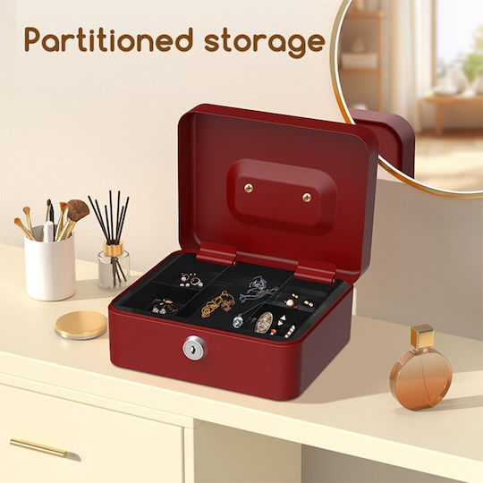 Deli Cash Box with Lock ET501 Red