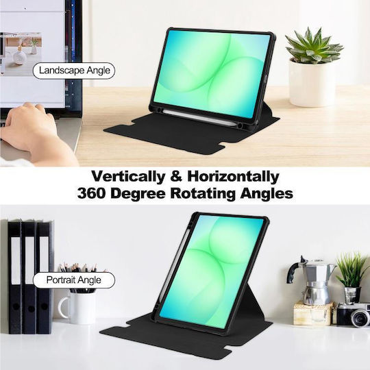 Shockproof Ultra Hybrid Flip Cover Περιστρεφόμενη Μαύρη (Samsung Galaxy Tab A11 Plus / A9 Plus)