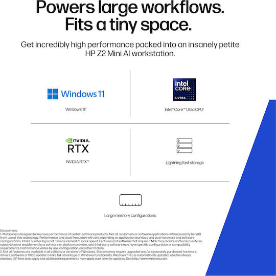 HP Z2 Mini G1i SFF Desktop PC (Ultra 7-265/16GB DDR4/512GB SSD/RTX A400/W11 Pro)