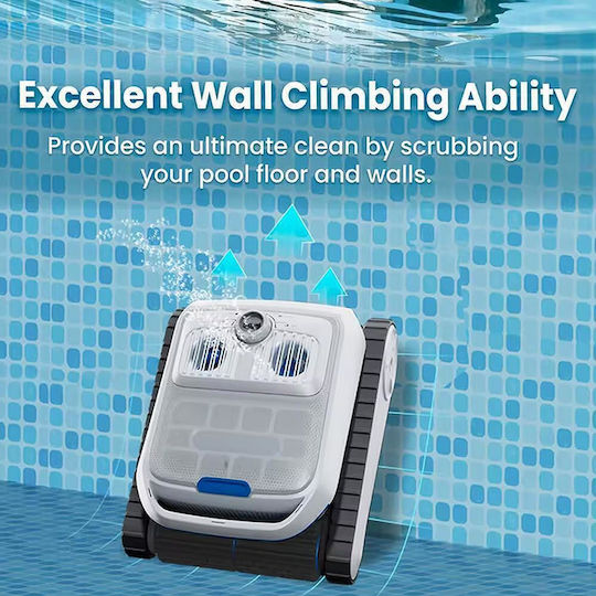 AirRobo PC200 Безжичен Робот за Басейн Дъно Стени Водолиния за Басейни с Дължина до 2m