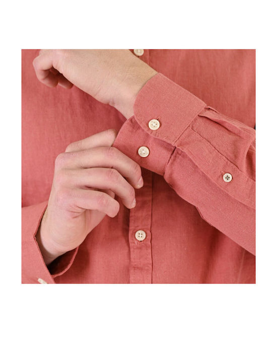 Μακρυμάνικo Λινό Πουκάμισο Dusty Coral