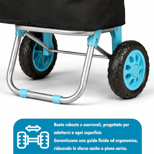 Metallic Shopping Trolley Blue 36x30x90cm