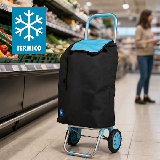 Metallic Shopping Trolley Blue 36x30x90cm