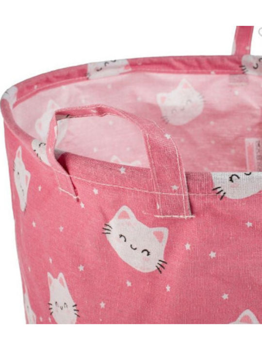 Kinder Wäschekorb aus Stoff Rosa 35x35x45cm
