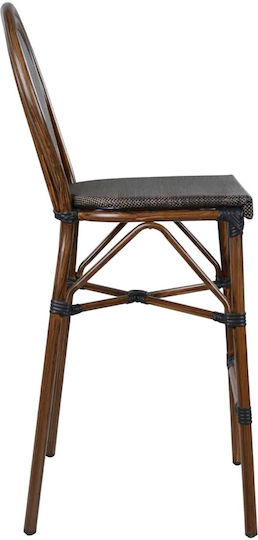 Outdoor Bar Stool Made of Aluminum Brown