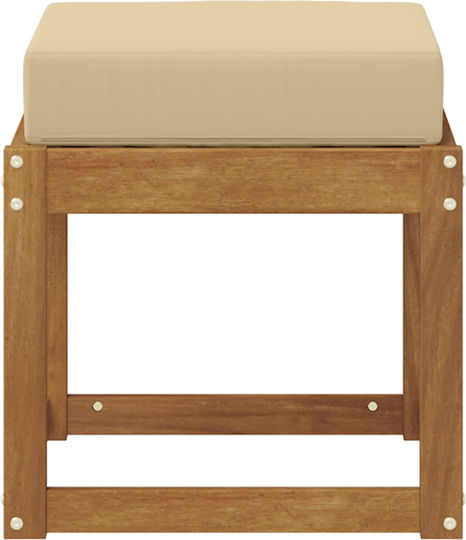 Băncuță De Grădină Din Lemn Cub Pentru Exterior Cu Pernă 43x43x37cm