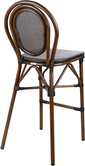 Outdoor Bar Stool Made of Aluminum Brown