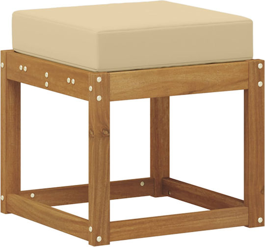 Băncuță De Grădină Din Lemn Cub Pentru Exterior Cu Pernă 43x43x37cm