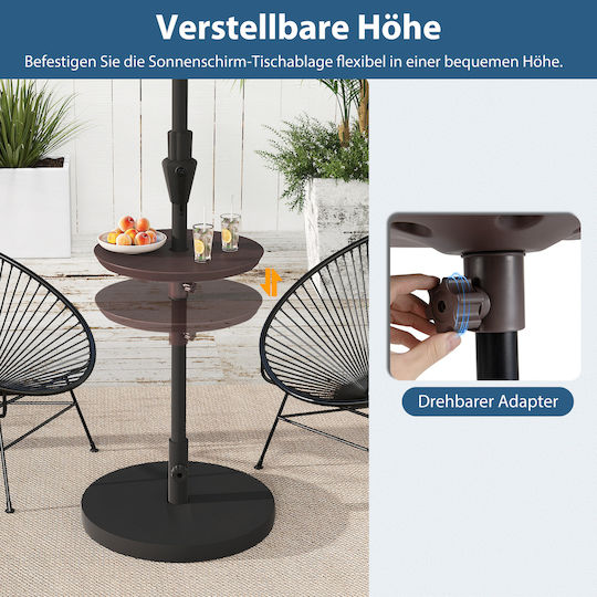 Costway Collapsible Wooden Brown Umbrella Stand 10.5x50x50cm