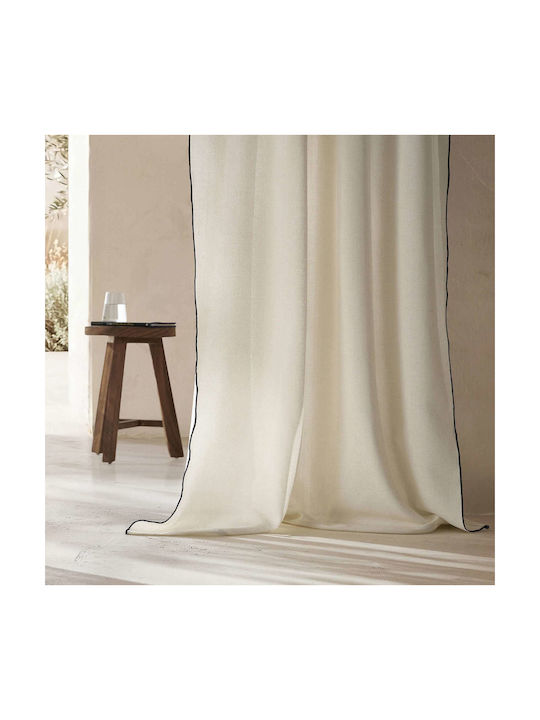 Gofis Home Κουρτίνα με Τρέσα Μαύρη 140x280εκ.