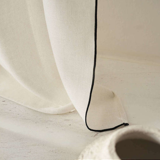Gofis Home Κουρτίνα με Τρέσα Μαύρη 140x280εκ.