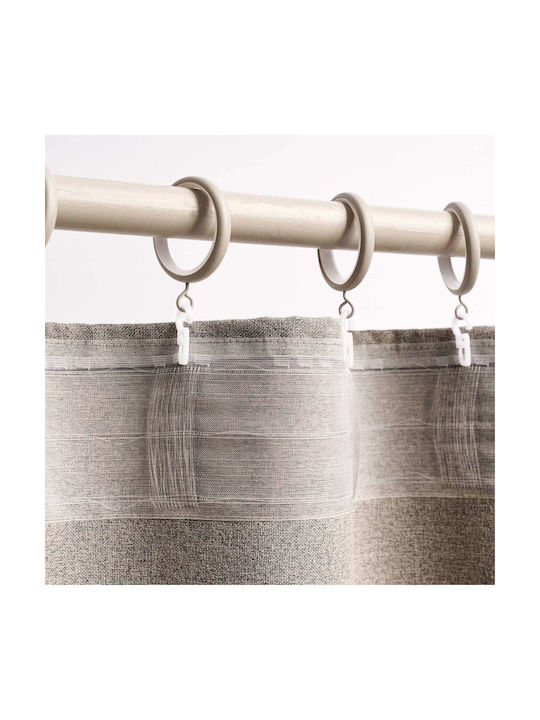 Gofis Home Curtain with Pencil Pleat Combe Ecru 295x350cm