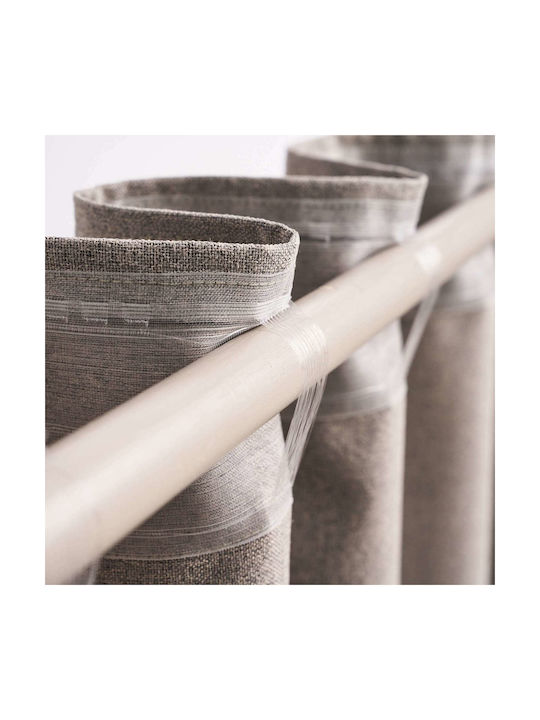 Gofis Home Curtain with Pencil Pleat Combe Ecru 295x350cm