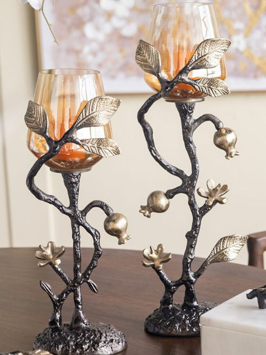 Artekko Metal Candle Holder in Gold Color 13x43.2x13cm