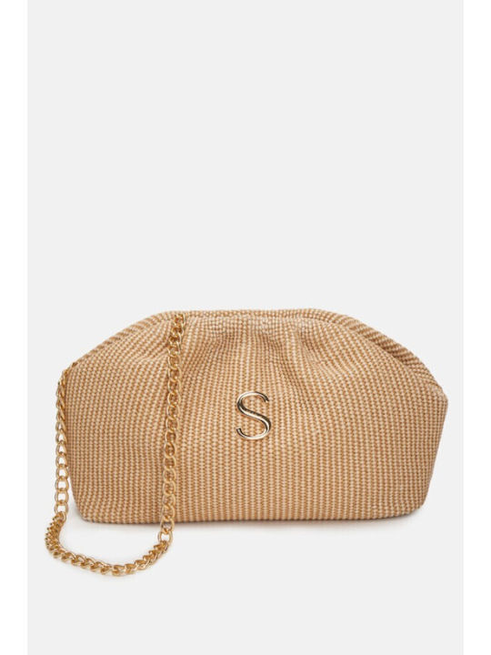 Fabric Women's Beige Handbag