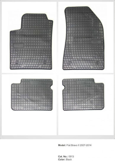 Refref Πατάκια Λάστιχο Alfa Romeo Giulietta 2010+ Fiat Stilo 2002 2008 Lancia Delta 2008-2014 Fiat Bravo 2 2007-2014 Μαύρα 4 Τεμάχια