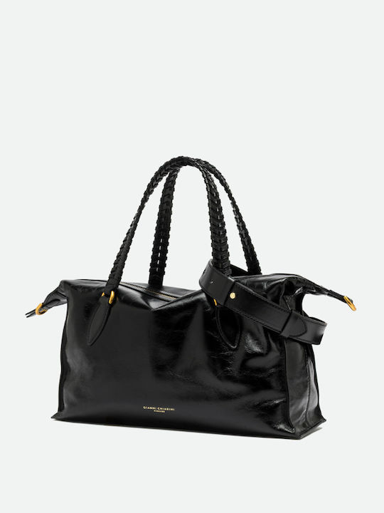 Leather Women's Shoulder Bag Black