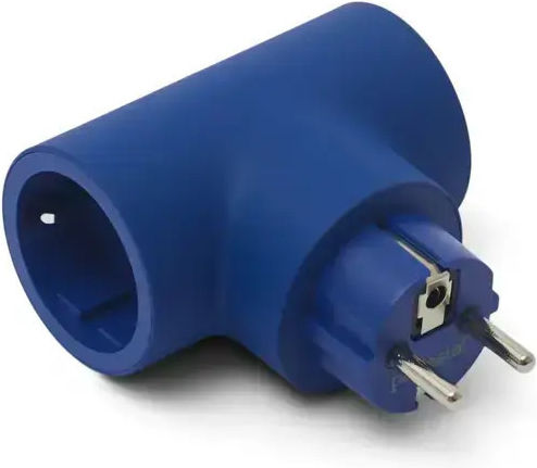 Pedestal T-förmiger Wandstecker Sicherheits-Steckdosenleiste 2 Stück Blau