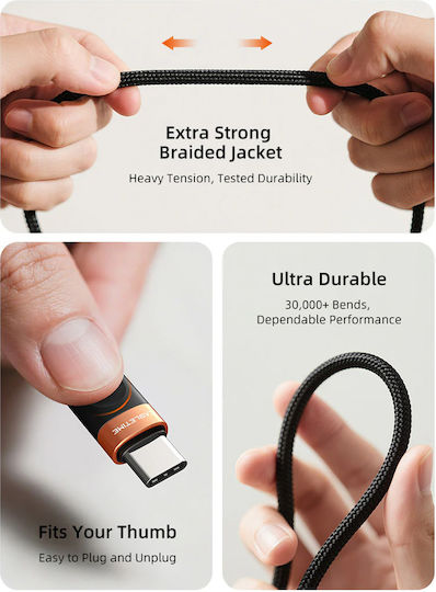Cabletime USB 2.0 Cable USB-C male - USB-C 60W Μαύρο 1m