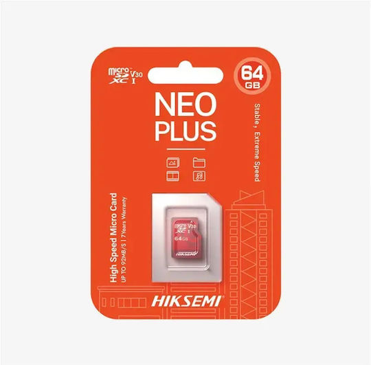 Hikvision microSDXC 64GB V30 92MB/s