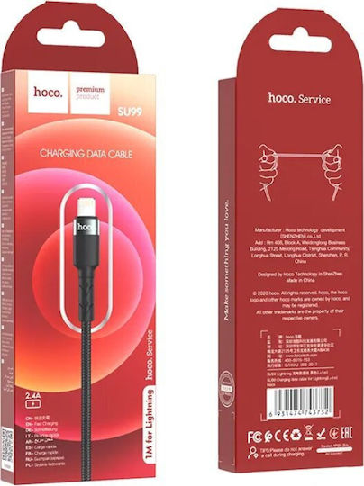 Hoco SU99 Geflochtenes USB-A zu Lightning Kabel Schwarz 1m