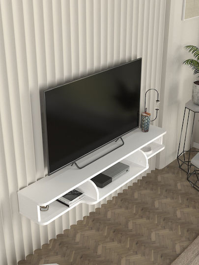 Stand TV Montat Pe Perete Alb 135x29.6x29.6cm Stand TV Montat Pe Perete Alb 135x29.6x29.6cm
