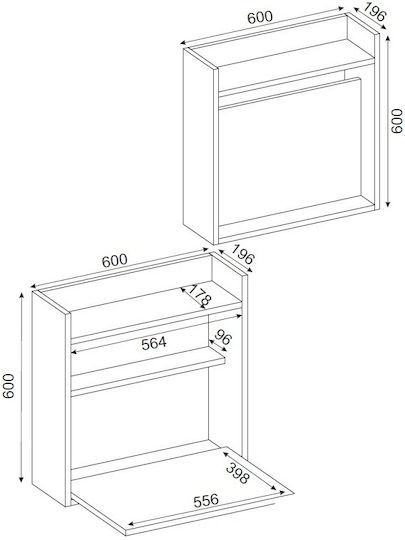 Γραφείο Wall Fold Ξύλινο Λευκό 60x19.6x60εκ.