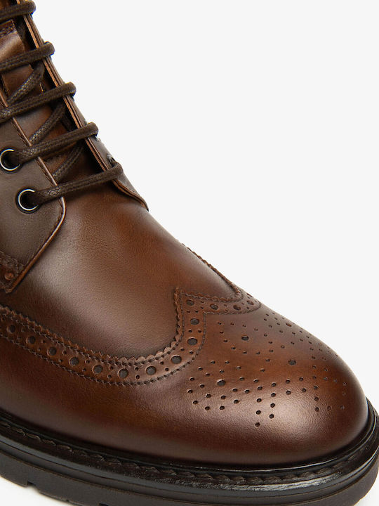 Lederbeige Herrenstiefel