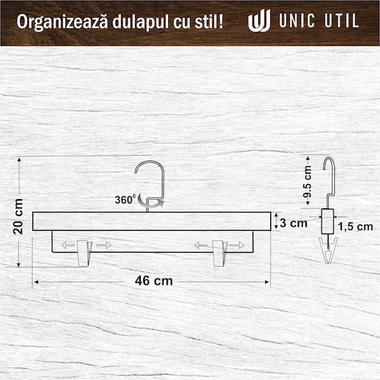 UnicUtil Kremastră Dulap pentru Pantaloni Din Lemn Maro UUUM64X10 10 Bucăți