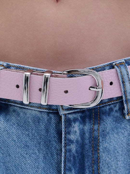 Leather Women's Belt Pink
