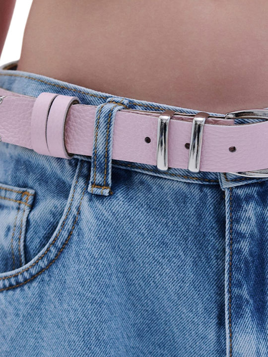 Leather Women's Belt Pink