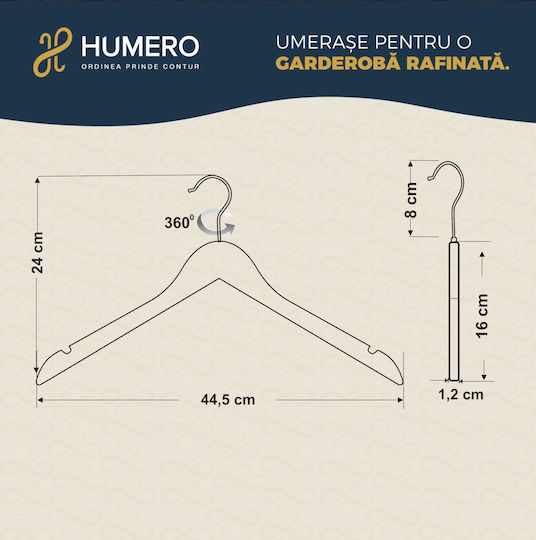 Humero Κρεμάστρα Ρούχων Μπεζ HUUUM71X50 50τμχ