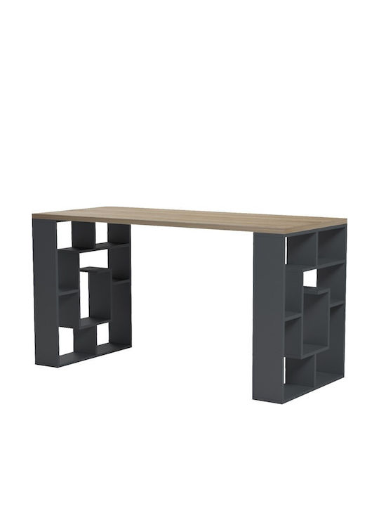 Pakketo Schreibtisch Labirent Holz Anthrazit Sonoma 140x60x75cm