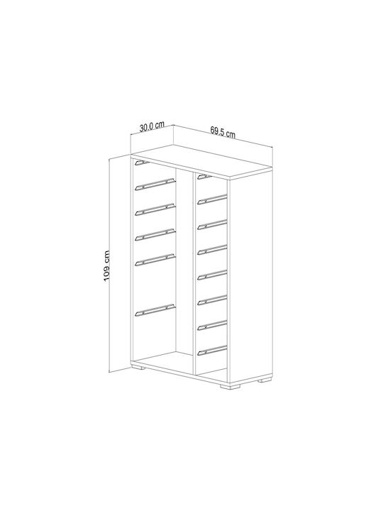 Comodă Pentru Copii Alb Roz 69.5x30x109cm