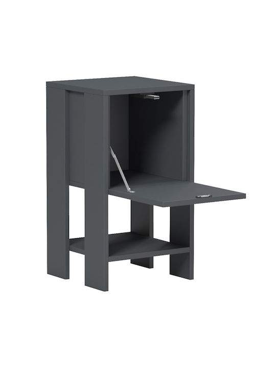 Bedside Table Reppo Wooden Gray 30x30x55cm